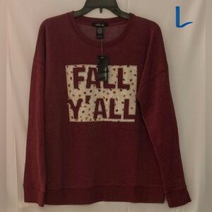 Fall Y'all Burgundy Sweatshirt